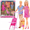 SIMBA DOLL 4x STEFFI Tehotná rodina KEVIN Bobas