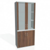 Policová skriňa Strong, 80x192x40 cm, orech/sivá