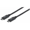 Kábel Manhattan USB-C, USB 3.1 Gen 2, USB-C samec na USB-C samec, 10 Gb/s, 5 A, 1 m, čierna 355223