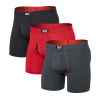 Pánske boxerky Saxx Multi-Sport Mesh Fly 3Pk Sunset Red/Trblnce/Fd Blk L