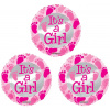 SMART BALLOONS Fóliový balónik – it´sa girl/je to dievča, baby shower, 45 cm, 3 ks 8595596328871