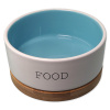 Miska DOG FANTASY keramická bílo-modrá FOOD s podtáckem 13 x 5,5 cm 400 ml