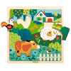 Djeco Drevené puzzle Na farme, 15 dielikov