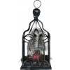 Dekorácia Kostra Sovy v klietke s efektmi 33cm