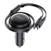 Nabíjačka do auta Acefast B13, 53W, 2xUSB-C, s navíjacím káblom (čierna)