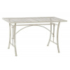 Kávový stolík 100x50x56 cm, biely kov s patinou (COFFEE TABLE METAL AGED WHITE 100X50X56 )