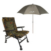 CARP EXPERT COMFORT CAMO KŘESLO CXP S DEŠTNÍKEM 220 CM