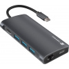 Natec multiport adaptér FOWLER 2 3X USB 3.0 HUB, HDMI 4K, USB-C, RJ45, SD, MICRO SD NMP-2162