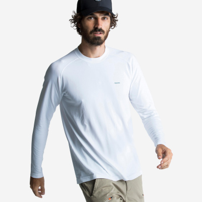 TRIBORD Pánske tričko s UV ochranou Sailing 500 s dlhým rukávom biele XL