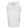 Baby Nellys Baránková zavinovačka s kapucňou bavlna / baránok, Teddy Bear - biela/smotana