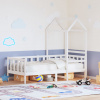 Válenda se střechou bílá 80 x 200 cm masivní borové dřevo Bílá 3282213