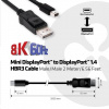 Club3D Adaptér mini DisplayPort 1.4 na DisplayPort 1.4, HBR3 8K60Hz (M/M), 2m CAC-1115