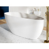 BESCO GOYA XS MATT 140 x 62cm vaňa voľne stojaca oválna, s chrómovým sifónom, liaty mramor, biela matná, #WMMB-140G