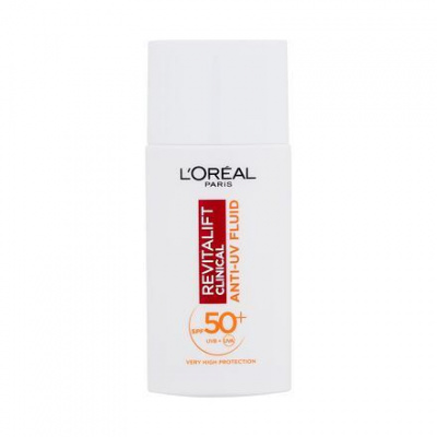 L'Oréal Paris Revitalift Clinical Anti-UV Fluid SPF50+ antioxidační denní pleťový fluid s uv ochranou 50 ml pro ženy