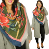 Šatka - Distribution4you šatky poncho ponchoa prikrývka boho teplá jesenná béžová, biela, hnedá, čierna, červená, ecru, námornícka, modrá, ružová, striebro, šedá, multi -moderovaná (Módny poncho)