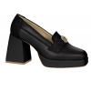 Dámske čierne lodičky s hrubým opätkom Olivia Shoes