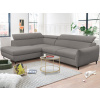 Rohová sedacia súprava Othello, myšia šedá látka, ľavý roh