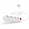 Predlžovací Kábel bubnový Connect IT 3 m 4 ks zásuviek biely
