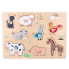 Drevené zábavné vkladacie puzzle so zvukom, Farma 3D Adam Toys