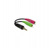 Delock adaptér stereo jack 3,5 mm samec 2 x stereo jack 3,5 mm samice (65344)