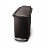 Pedálový odpadkový kôš Simplehuman - 10 l, úzky, čierny plast (CW1329)