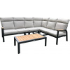 Rojaplast Annecy Sivá hliníková záhradná lounge súprava pre 5 osôb