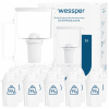 Sklenená filtračná kanvica Wessper D2 BOROSILICATE 3l biela + 11x filter