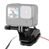 PULUZ klip na čelné sklo motocykla pre športové kamery (DJI Osmo Action 4, GoPro Hero 12, Insta360 Ace Pro / X4)(čierna)