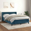 Box spring postel s matrací tmavě modrá 140x200 cm samet Modrá 3131205