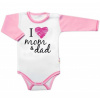 Body dlhý rukáv Baby Nellys, I love mom & dad, holka 62 (2-3m)