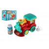 Teddies Bublifuk lokomotíva + náplň plast 18cm na batérie so zvukom so svetlom v krabičke 19x14x11,5cm