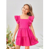 Dievčenské šaty - G10B001 Pink Dress Falbana Boward Shein 134 (G10B001 Pink Dress Falbana Boward Shein 134)