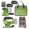 Procraft SPX20BLbb/ST24/BG500 aku sada nářadí PX20BL aku excentrická bruska PX20BLbb 125 mm + aku přímočará pila ST24 + taška BG500 20 V 2x4 Ah
