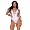 Leg Avenue - Racerback Thong Bodysuit One Size - White