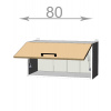 Casarredo Capri W8036, kuchynská výklopná skrinka š.80, korpus grafit, dvierka dub tabaco