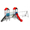 Playground System DETSKÉ IHRISKÁ - zostava so šmýkačkou a dvojhojdačkou 4U225K-15 celokovová