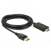 Delock DisplayPort / HDMI prepojovací kábel Konektor DisplayPort, Zástrčka HDMI-A 3 m čierna 85318 pozlátené kontakty, krútený, trojžilový tienený, 4K UHD; 85318