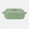 Hranatý pekáč FABINI & Mirka van Gils, (5,9 l) - Smaltovaný liatinový pekáč s poklopom, pastelovo zelený