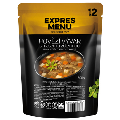 EXPRES MENU Hovädzí vývar s mäsom a zeleninou, 600g