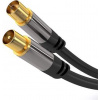 PremiumCord TV antenní HQ propojovací kabel M/F 75Ohm (135dB) 4x stínený 1,5m kjqiec015