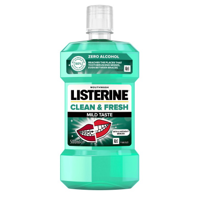 Listerine Clean & Fresh ústna voda s obsahom fluoridu 500 ml