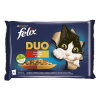 FELIX Fantastic DUO kapsička 4x85g kurča a ľadvinky, hovädzie a hydinové, morka a pečeň, jahňacie a teľacie v želé