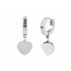 Náušnice z nerezové oceli srdce, čtyřlístek, hory Varianta: 2 stříbrná srdce, Balení: 1 pár
