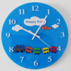 SENTOP FL-z97 nástenné hodiny pre deti zelené, hravé farby Rozmer 30 x 30 cm