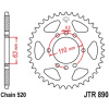 JT REŤAZOVÉ KOLESÁ JTR890.42ZBK JT ZADNÉ REŤAZOVÉ KOLESO 4675 42 KTM 200 DUKE/RC '15-18 (467542JTZBK) (REŤAZ 520) FARBA ČIERNA