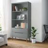 zahrada-XL Knižnica MOLDE, sivá 85x35x170,5 cm, borovicový masív 350542