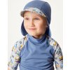 Dětská kšiltovka UNUO s plachetkou a UV ochranou 50+, Modrá, Bagry Velikost: XS (42 - 44 cm)