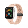 eses Silikónový dierkovaný remienok s magnetickou prackou pre Huawei Watch Fit 3, 4 a 4 Pro - Ružový