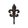 Háčik liatinový FLEUR DE LIS, ľalia plná (č.1)/ľalia vykrojená (č.2), 12x5x20cm|Esschert Design - produkt č. 1