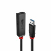 Kábel USB 3.2 Gen 1, A-A M/F 8m, 5Gbps, predlžovací, čierny, aktívny, Slim, reťazitelný
